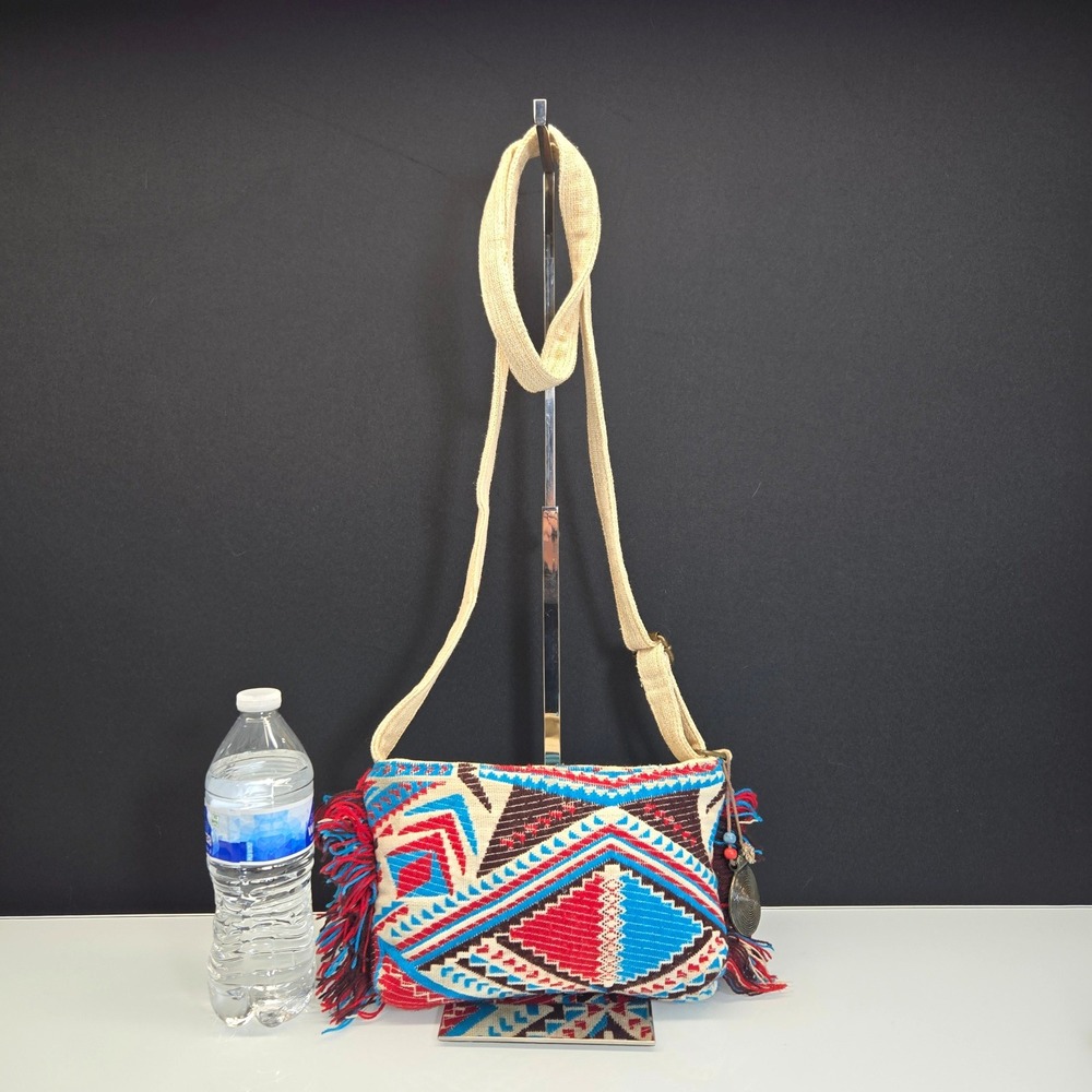 Catori Southwestern Crossbody Bag Aztec Fringe Boho Festival Tribal Woven Cotton